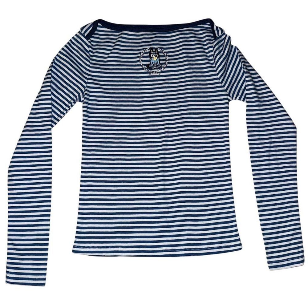 Bluey‎ Women's Navy Striped Shirt Size S Long Sleeve Casual Top